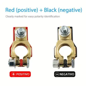 A set of two automotive battery terminal clips with screw connectors, suitable for automobiles SUV、 Motorcycles and trucks.
