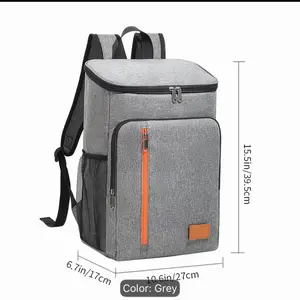 Insulated Cooler Backpack Lunch Box - Large Capacity Shoulder Bag for 30+ Cans, BBQ Outdoor Travel, Unisex - Compatible with Ice Packs