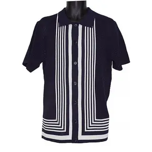 Lanzino Linen Blend Shirt # SP081 Navy