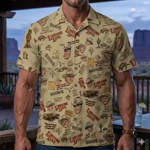 Lones0me Dove Hawaiian Shirt, Vintage Western Cowboy Button Down, Hat Creek Cattle Co Men's Aloha Shirt, Texas Country Summer Apparel