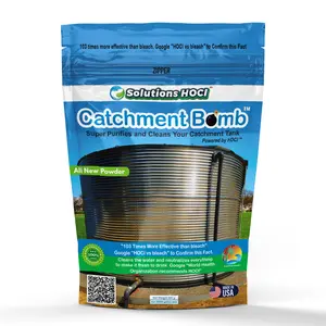 Solutions HOCL Power Clean with HOCL - Catchment Tank Cleaner Crystals Bomb Underground Water Tank Cleaning - Super Cleans your Catchment - treats 25,000 gallons - 500 Grams Pack Household