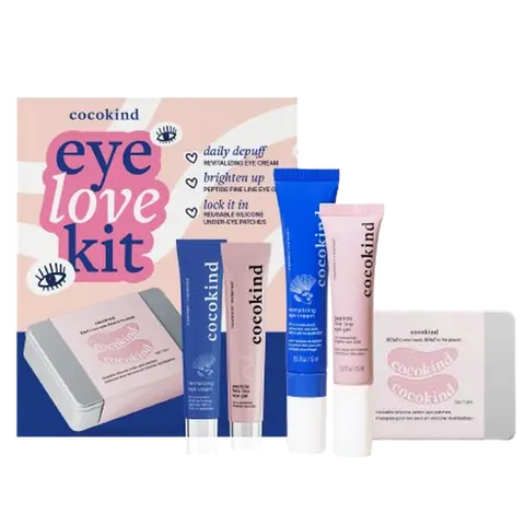 [cocokind] Eye Love Kit - Limited Edition Set | 3-Piece Eye Care Set | Eye Gel + Eye Cream + Reusable Under-Eye Patches | Brighten Dark Circles & Depuffing & Smooths Fine Lines