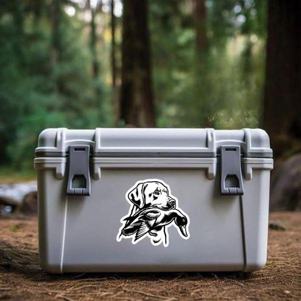 Duck Hunting Dog Sticker Waterproof Vinyl Decal For Laptop, Car, Phone, Water Bottle, Lab Retriever Hunter Sticker For Outdoorsmen, Hunting Dog Gift, Durable Hunting Lab Decal