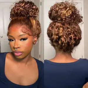 ISEE HAIR Wear Go Water Wave Highlight Brown 360 Pre-Cut Lace Frontal& Pre-Plucked Hairline Glueless Wig Invisi Draw-strings Glueless Human Hair Wigs Full Frontal Combs#SpringStatements#greenish#TikTokShopSpringGlowUp