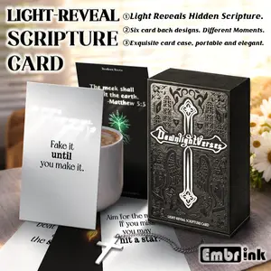 Light Reveal Scripture Cards – Inspirational Affirmation Bible Set, Hidden Verses Revealed with Light, Portable Elegant Card Case, 6 Unique Designs, Perfect Gift for Faith, Motivation, Self-Growth, Daily Encouragement, Christian Women & Men