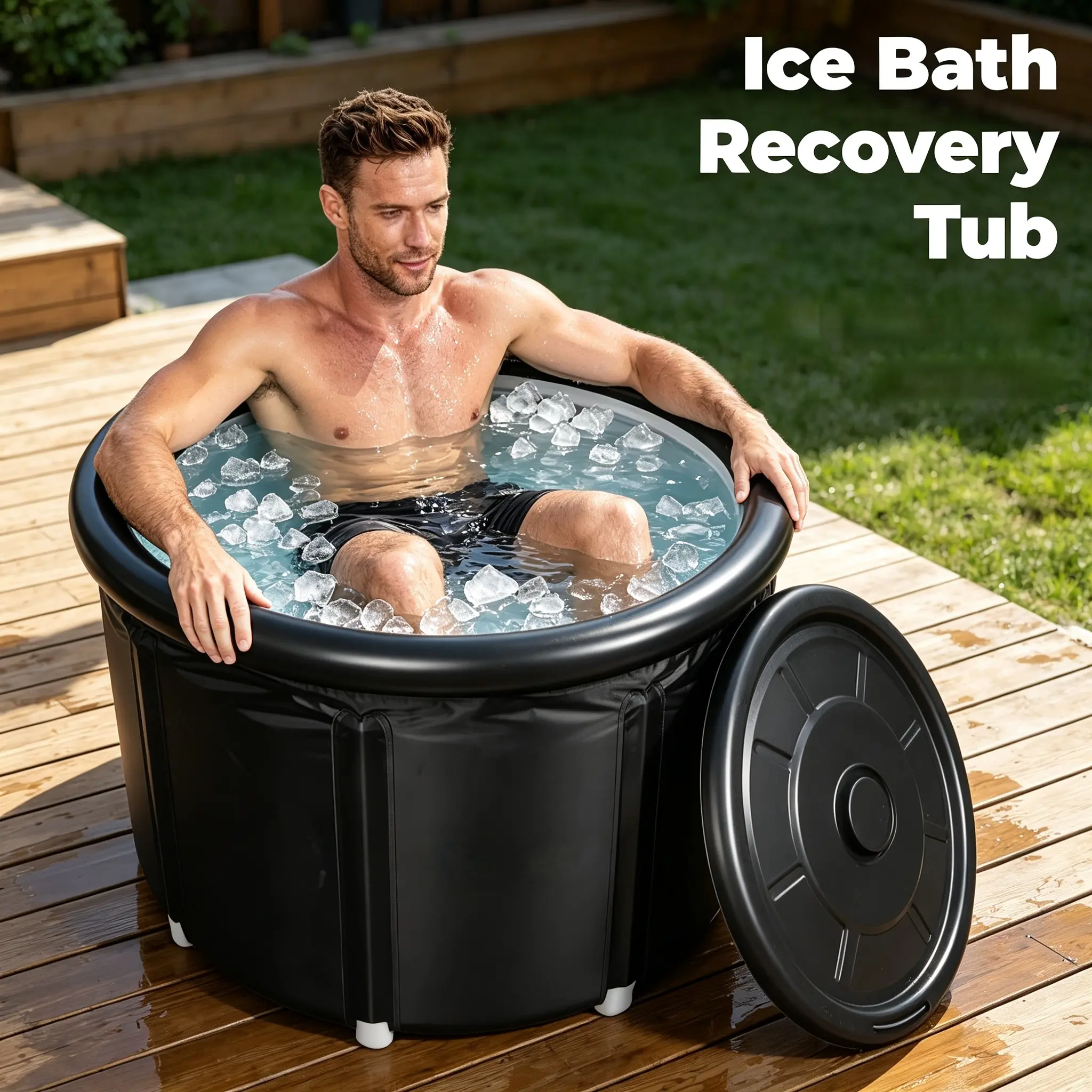 Ice Bath Recovery Tub - Portable Outdoor Ice Bath for Recovery and Relaxation - Perfect for Home and Garden Use