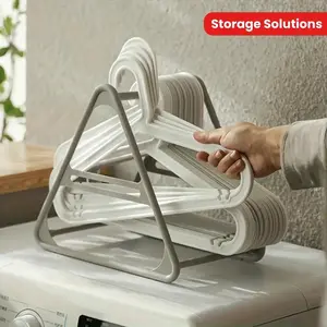 Multifunctional Triangle Clothes Hanger Storage Rack, Durable Plastic Clothes Hanger Storage Rack, Space Saving Storage Organizer for Home Dormitory, Hanging