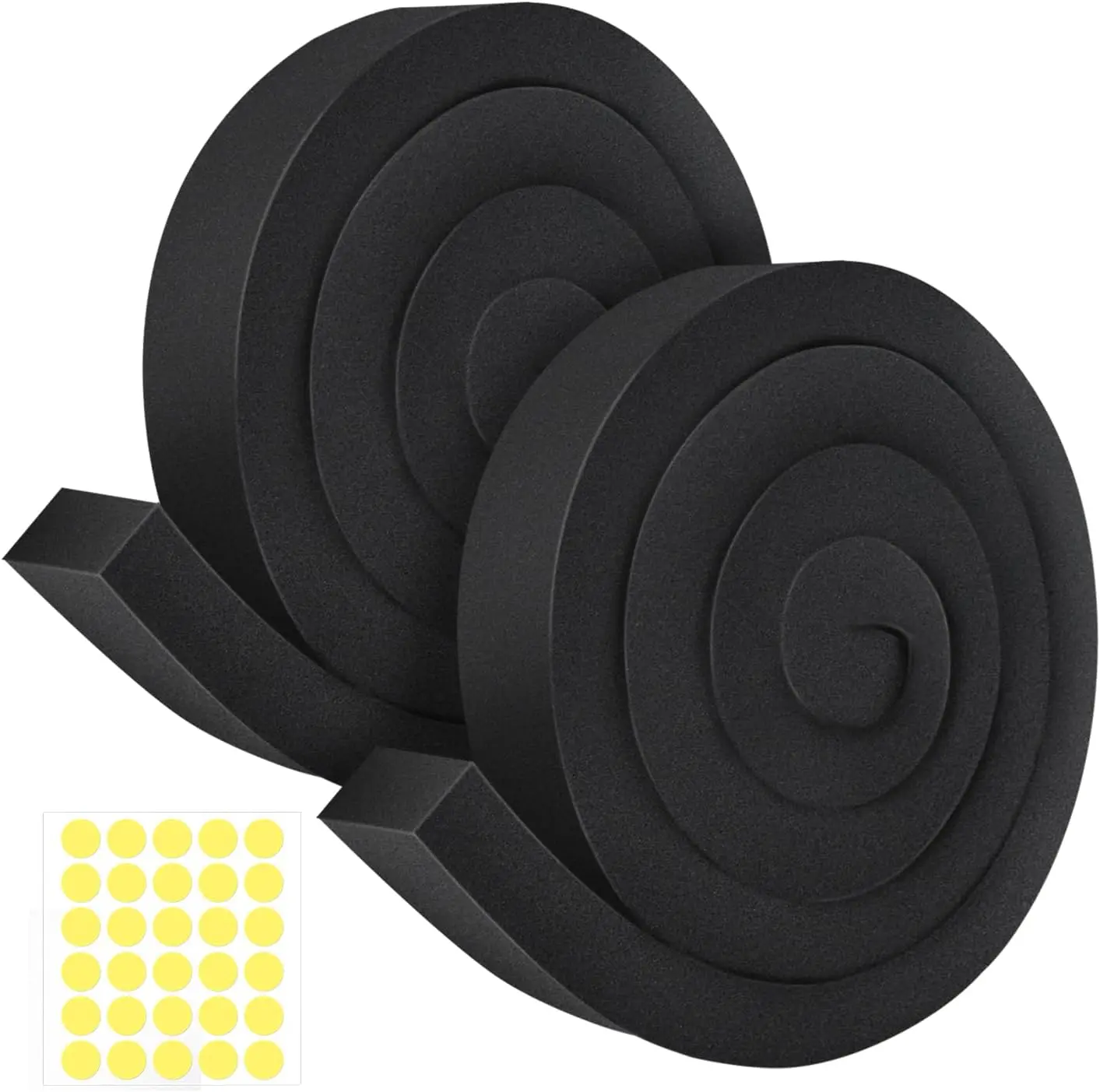 2 Pcs High Resilience Air Conditioner Adhesive Tape - 1inX2inX6.5ft Window Weather Stripping Seal Kit, Sound Insulation, Dust Prevention, Bendable Strip for Window Sealing, Insulate Narrow Gaps, Easy to Use (Black)