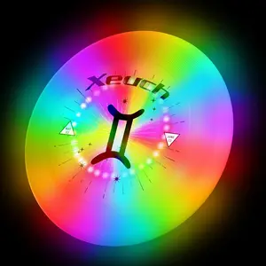 Flying Disc, Glow Frisbee with 30 RGB LEDs, 16 Light Modes and 4 Brightness, 6-Hour Playtime, Built-in Timer & Sensor, 175g - Birthdays Gifts for Men