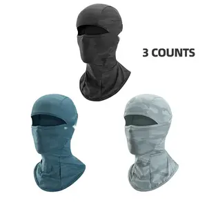 3 Counts Summer Balaclava Face Mask UV Protection Cooling Neck Gaiter Breathable Face Covering Motorcycle Cycling for Men Women