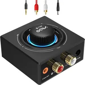 B06T3  5.3 Receiver, 100ft RCA  Audio Adapter for 3.5mm Jack AUX HiFi  Stereo/Speaker from Smartphone/Tablet/Laptop, Dual Link for Two Speakers, SBC AAC Audio