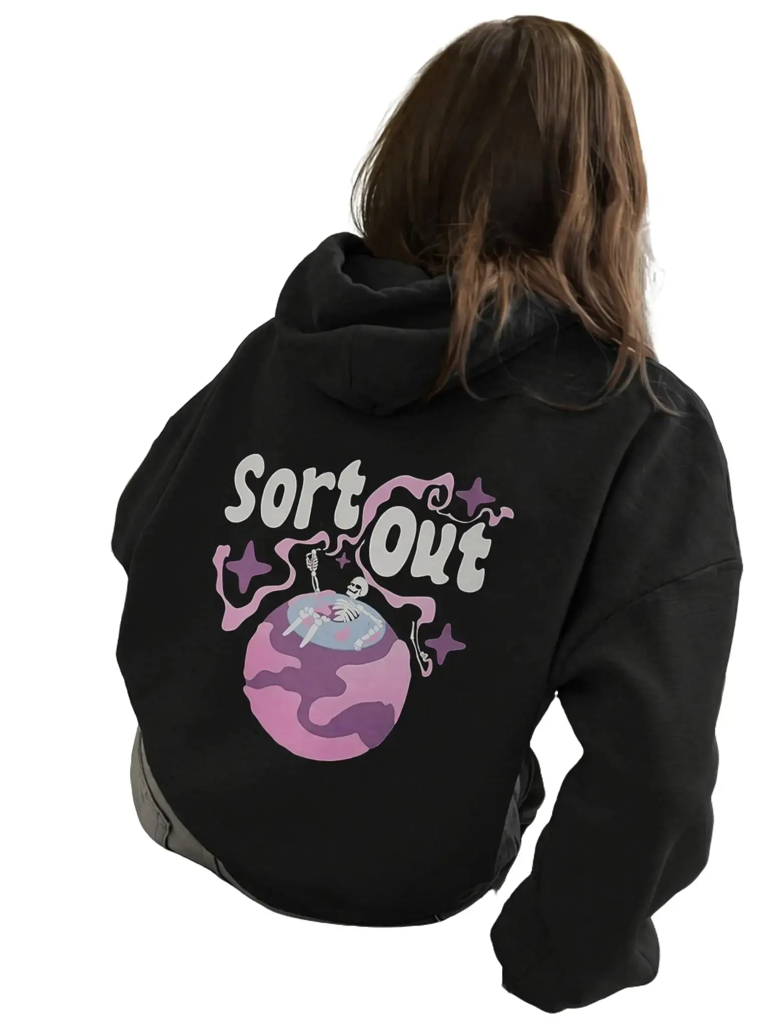 Women's Hooded Sweatshirt, Casual Pullover with a Vintage Western Ethnic Print, Comfortable Polyester Top