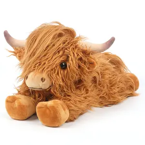 15"|1.7Lbs Highland Cow stuff Plushies toys, Weighted Stuffed Animal stich stuff Plushies, toy Gift idea, Microwavable Heating Pad for Cramps, Pain Stress Relief, Heatable Coolable Lavender Scented for Anxiety, CUCKOOL Valentine's day gift idea