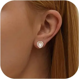 Clip  Earrings, Clip  Earrings for Women Long  Drop Dangle Earrings,Lightweight Bow Heart CZ Clip  Hoop Earrings - Statement  Earrings Ear Clips  for Wedding Bridal