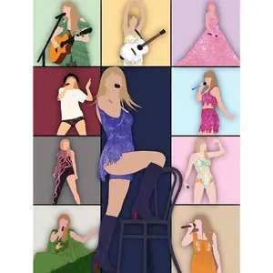 Painting Kits Pop Star,DIY 5D  Painting for Adults, Painting Kit Art for Wall Home Decor Arts Craft 11.8x15.7 in