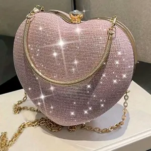 Rhinestone clutch hearr purse