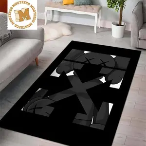 Kaws Companion Black x Off White Brand Doormat For Bedroom