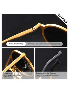 Luckace Men's Polarized Sunglasses, Aluminum-Magnesium Frame, Comfortable Fit, Outdoor Activities, Driving, Cycling, Party, Gift Box Included