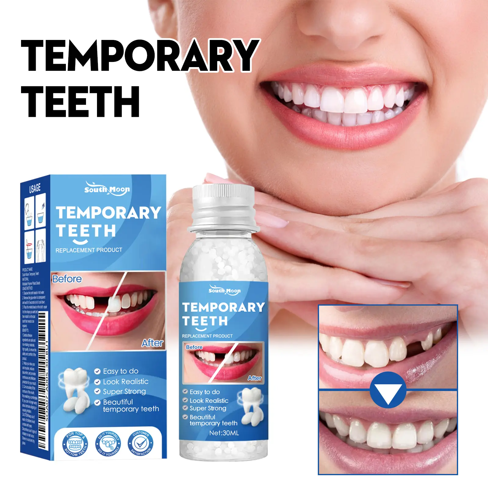 (Buy 1 get 1 free) Solid Dental Glue - Temporary ToothFilling Repair Kit Fills Holes, Can Shape Dental Glue Video Modification