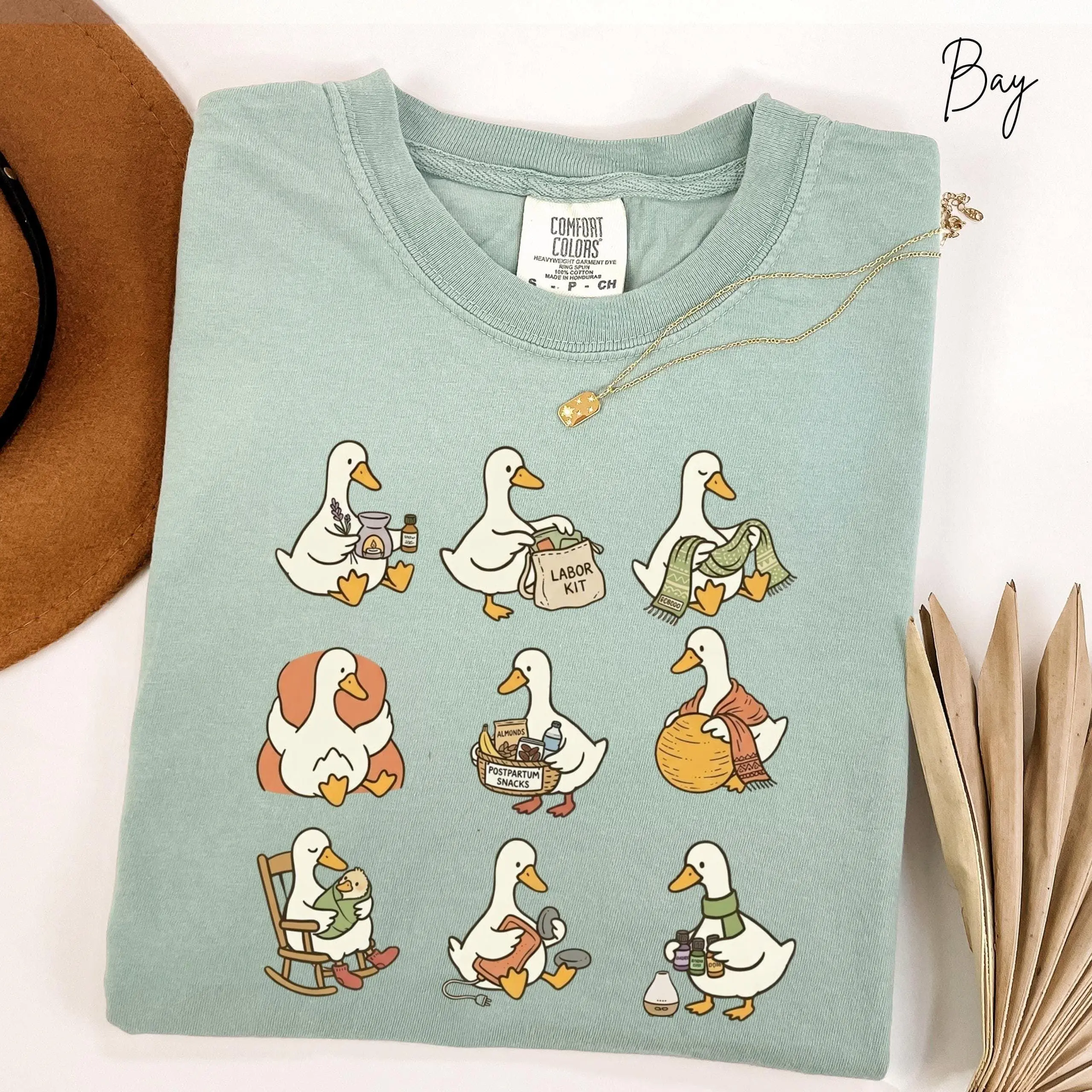 Funny Doula Goose Shirt Cute Midwife Duck Gift Vintage Labor and Delivery Tee Trendy Home birth Humor Present for Birth Worker Appreciation