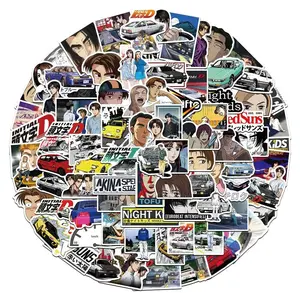 100PCS Initial D Stickers Waterproof JDM Stickers for Laptop Water Bottle Computer Phone Car Decals JDM Car Anime Stickers