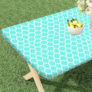 2PCS Stretch Tablecloth for Camping Picnic  6 FT(30" x 72") Table Cover Elastic Corner Fitted Rectangular Foldable, Reusable, Suitable for Picnics, Camping, Indoor Outdoor Dining, Parties