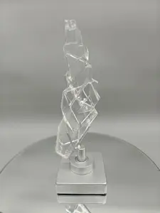 AAA+ Clear Quartz Faceted Art Sculpture - 7 x 4.5in - 1.51 lbs - Polished Quartz Display