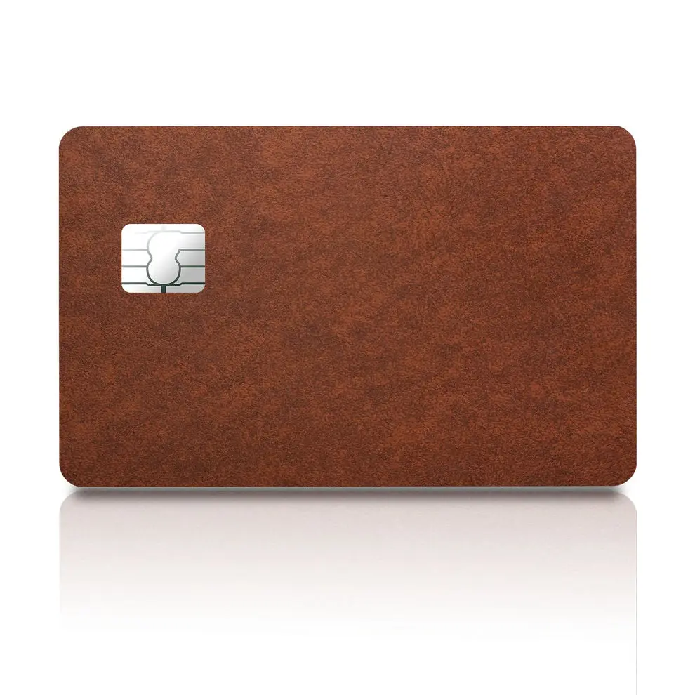 Brown Leather Credit Card Sticker – Luxury Waterproof Vinyl Debit Card Skin for Credit & Debit Cards