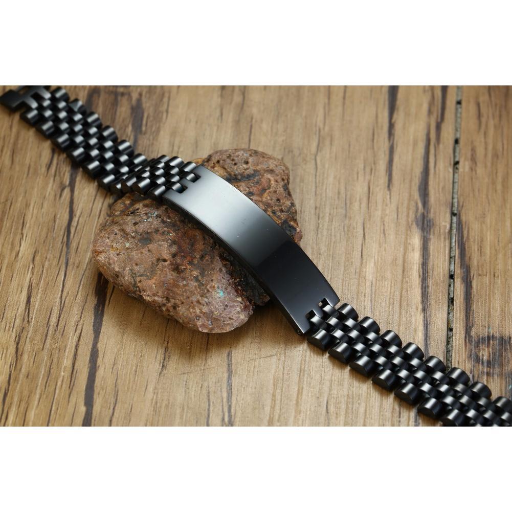 NOBLE BRACELET,MEN ROLLIE CHAIN LINK BRACELETS STAINLESS STEEL WATCHBAND WRISTBAND MEN LUXURY BAND JEWELRY