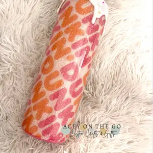 30oz Runnin On Dunkin Glitter Epoxy Tumbler
