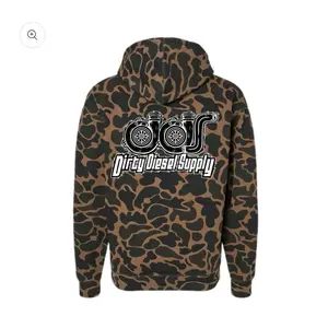 Dirty Diesel Supply Turbo Duck Camo Hoodie, Men’s Heavyweight Camouflage Pullover, Unisex Oversized Hoodie, Cozy Casual Pullover for Men & Women