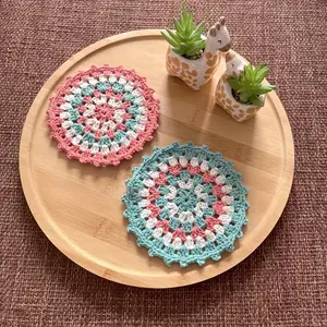 Hand Crochet Round Doilies for Party Kitchen Decoration