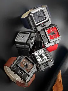 Men's Punk Style Square Dial, Fashion Watch for Party, Daily Clothing Decor, Trendy All-match & Exquisite Watch for Birthday Gift with Box, Fashionable Party Watch