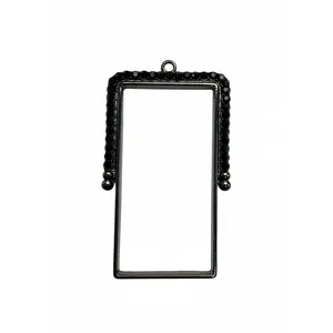 10 Pack of Rectangle Shaped Open Back Spinner Pendant Bezel Blank