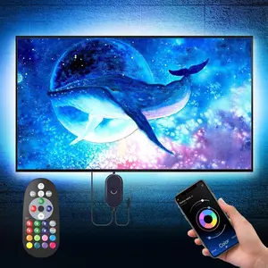 [New Deal] LED Lights for TV 16.4 ft RGB Backlight for 55-75 Inch TV Strip with APP Remote Control Music Sync Smart Ambient Lighting for Bedroom Gaming Room Decor US Version