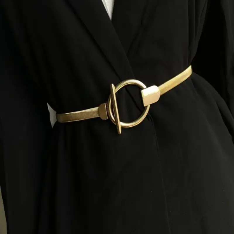 Stretchable Decorative Thin Belt, Women's Simple Versatile Dress Jeans Accessory, Perfect Summer & Early Fall Complement