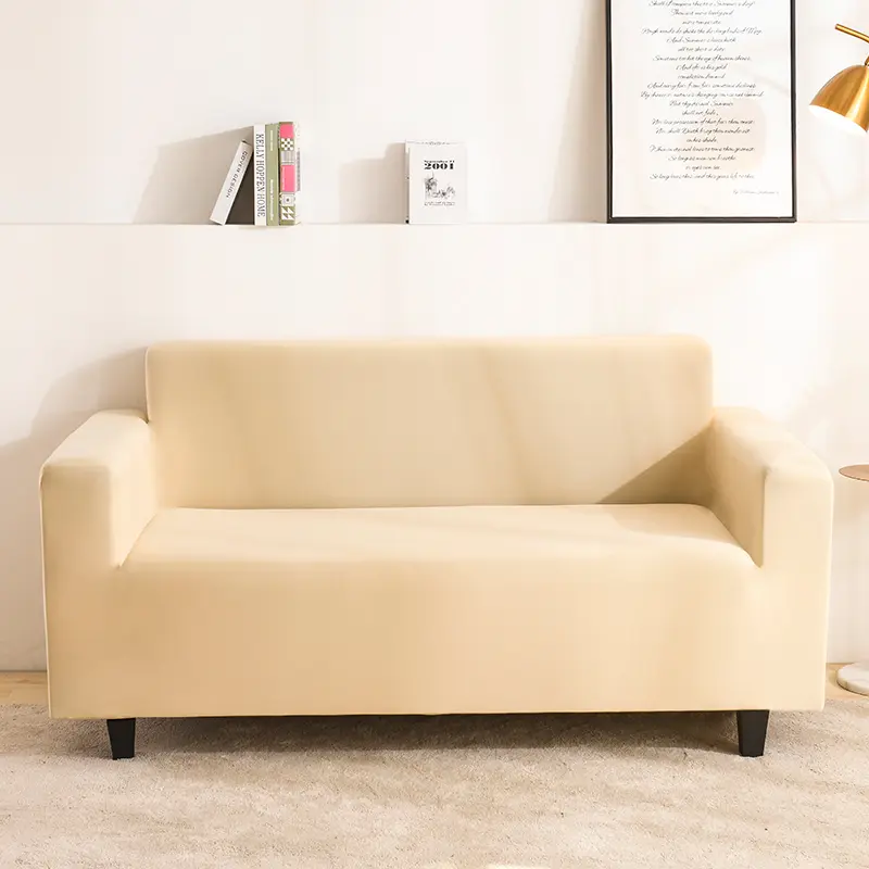 Machine Washable Stretch Sofa Cover, Solid Color Elastic Slipcover for 1-4 Seater, Soft Dustproof Couch Protector for Living Room Office Home