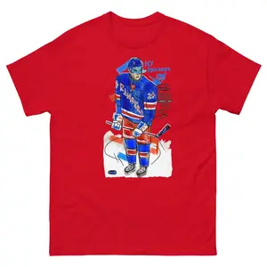 EMMA HOCKEY MEN'S CLASSIC TEE Cotton Casual Crew Neck V-Neck Slim-fitting Plain Floral Striped Black