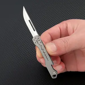 Titanium Alloy Mini Folding Knife with Bottle Opener, Portable Keychain Pocket Knife, Sharp Fixed Blade Versatile Tool for Unboxing and Delivery