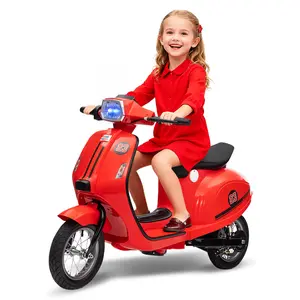 Waterproof Kids Electric Moped Motorcycle, 24V Powered, 350W Motor, 14MPH Max Speed, All-Terrain Riding, LED Lights & Rear Brake, Heavy Duty for 8-12 Years Old, 132Lbs Maximum Load