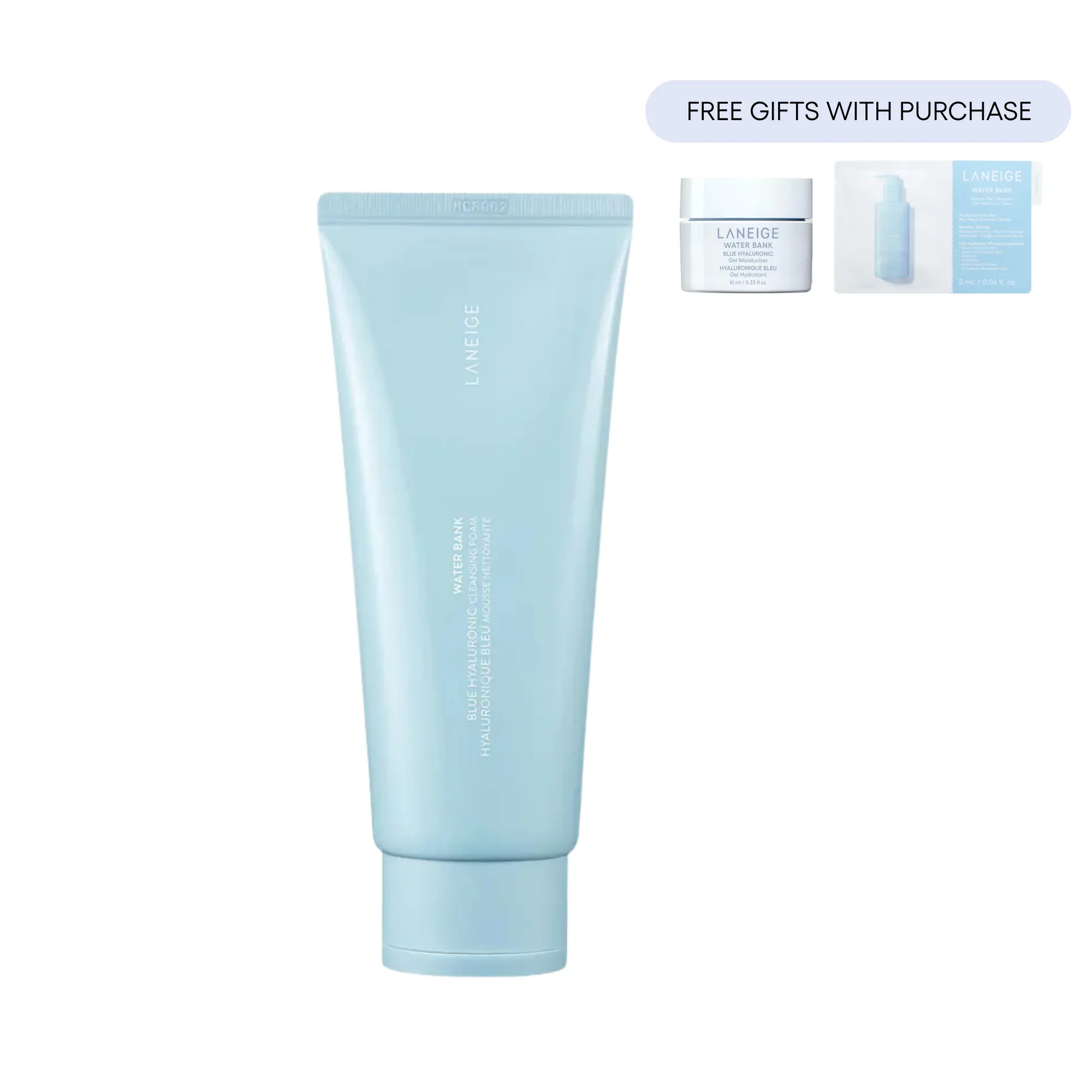 Laneige Water Bank Blue Hyaluronic Cleansing Foam, Facial Cleanser, Softening Korean Cleanser