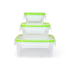 6-Piece Square Food Storage Container Set Click-and-Lock Lids BPA-Free Microwave Freezer Dishwasher Safe