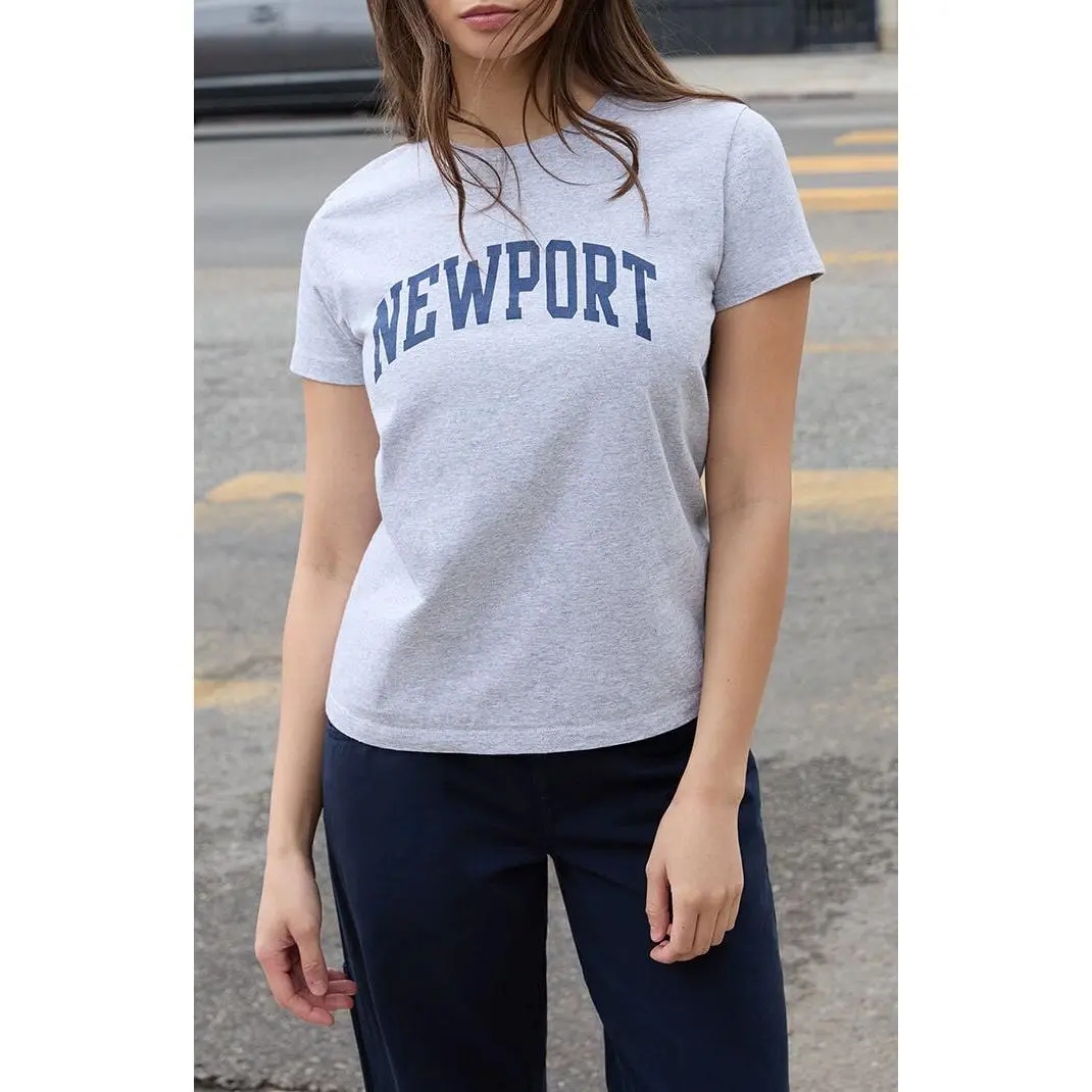John Galt Women's Gray Newport T-Shirt - Multicolor