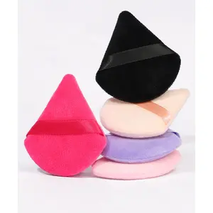 Velour Triangle Powder Puff Set – Soft Makeup Powder Puffs for Loose Powder, Foundation & Setting Makeup, Washable Beauty Blender Puff for Flawless Finish