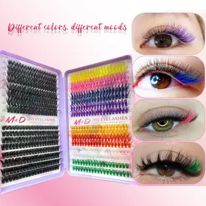 640pcs 9 Colored Lash Clusters, Mixed Eyelashes Extension, Natural Wispy Individual Eye Lash, DIY at Home Lash Clusters, Fake Lashes, DIY False Eyelashes, DIY Eyelash Extensions