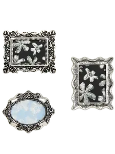 Grace, Aura, and Haven Antique Silver Picture Frames Pack