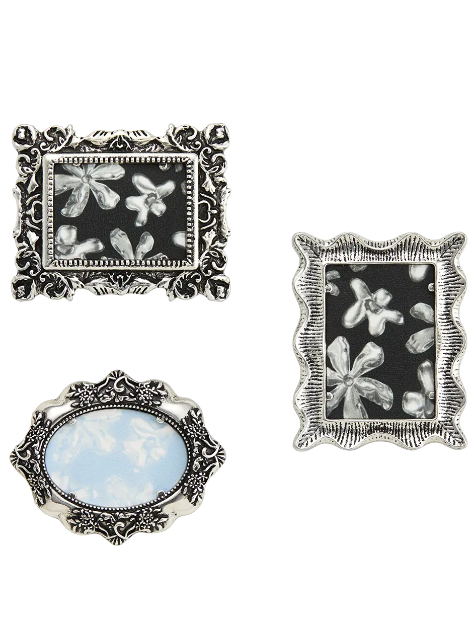 Grace, Aura, and Haven Antique Silver Picture Frames Pack