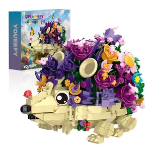 Flowers Hedgehog Building Sets, Animal BuildingToys Collectible Gift, Birthday Gifts Toys for Adults and Kids Age 14+(1000+Pcs)