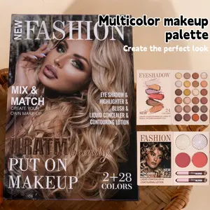 All-in-1 2+24color Makeup Kit: Eyeshadow, Blush, Highlighter, Concealer & Contour Cream – Pro Glam Cosmetic 2+24Color/1Set# Waterproof Matte Lip Liner Pencil Fragrance-Free Peptide Lip Tint Trio