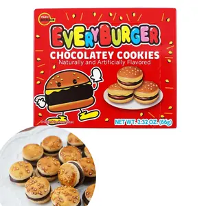 BBOURBON Mini Every Burger Cookies, Chocolate-Filled Wheat Crackers, 2.33 oz Fun Japanese Snack – Cute & Tasty Treat